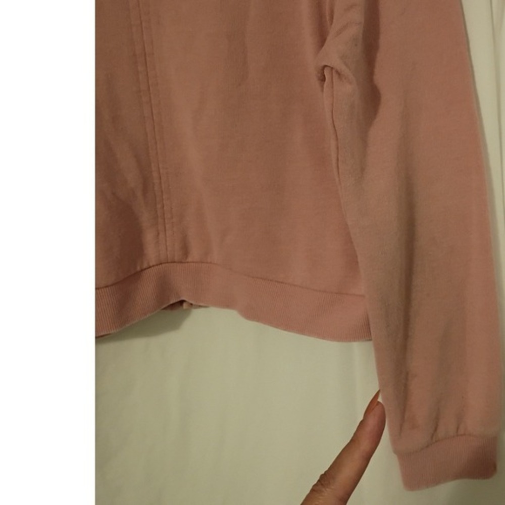 Kensie Jeans studioLUXE Pink Bomber Jacket Full Zip Fleece Lined Size M - Picture 9 of 10